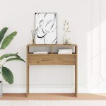 Vidaxl table console ch�ne artisanal 78x30x80 cm bois ding�nierie bout de canap� table de couloir support ...