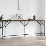 Vidaxl table console chne marron 200x29x75 cm bois dingnierie 837781