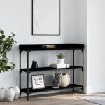 Vidaxl table console avec tagres noir 100x30x80 cm 837807