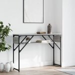 Vidaxl table console avec �tag�re sonoma gris 105x30x75 cm 837795