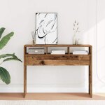Vidaxl table console vieux bois 105x30x80 cm bois dingnierie bout de canap table de couloir support ...