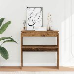 Vidaxl table console vieux bois 80 x 30 x 80 cm bois ding�nierie bout de canap� table de couloir support ...
