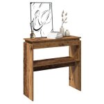 Vidaxl table console vieux bois 102x30x80 cm bois ding�nierie bout de canap� table de couloir derri�re ...