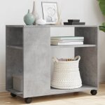 Vidaxl table dappoint avec roues gris béton bois dingénierie 853149 Vidaxl table dappoint avec roues gris béton bois dingénierie 853149