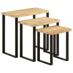 Vidaxl tables gigognes 3 pcs avec bord vivant bout de canapé avec pied table dappoint meuble de salon ... Vidaxl tables gigognes 3 pcs avec bord vivant bout de canapé avec pied table dappoint meuble de salon ...