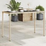 Vidaxl table de jardin dessus en verre table � manger table de repas meuble de patio balcon terrasse ...