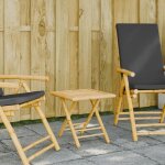 Vidaxl table de jardin pliable 45x45x45 cm bambou table de jardin en bambou table de patio meuble d?extrieur ...