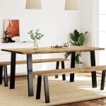 Vidaxl table  manger 150x90x75 cm bois d'acacia solide, table, table de cuisine, table de comptoir, ...