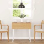 Vidaxl table  manger blanc bois massif et caoutchouc table de salle  manger table  dner meuble  ...