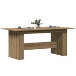 Vidaxl table  manger chne artisanal 180x90x76 cm bois dingnierie table table de dner meuble  manger ...
