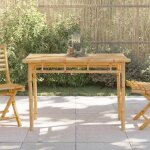 Vidaxl table  manger de jardin 110x55x75 cm bambou table table  manger d?extrieur meubles de jardin ...
