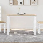 Vidaxl table � manger panama blanc 112x60x75 cm bois massif de pin 4005704
