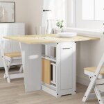 Vidaxl table à manger papillon pliable corona blanc bois de pin massif 4013435 Vidaxl table à manger papillon pliable corona blanc bois de pin massif 4013435