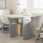 Vidaxl table à manger papillon pliable corona gris bois de pin massif 4013437 Vidaxl table à manger papillon pliable corona gris bois de pin massif 4013437