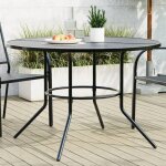 Vidaxl table de patio ronde anthracite acier enduit de poudre table dext�rieur meuble bistro table bistro ...