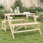 Vidaxl table de pique - nique avec bancs sapin massif 2 en 1 convertible banc de pique - nique banc de ...