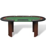 Vidaxl table de poker pour 10 joueurs avec espace de croupier vert