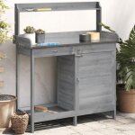 Vidaxl table de rempotage avec armoire table de plantation avec rangement banc de rempotage table � plantes ...