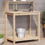 Vidaxl table de rempotage et tagres table de plantation avec rangement banc de rempotage table  plantes ...