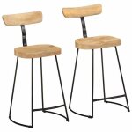 Vidaxl tabourets de bar lot de 2 49x43x88 cm bois de manguier massif 4013522