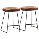 Vidaxl tabourets de bar lot de 2 marron fonc� 40x295x53 cm chaise tabouret de bar de cuisine chaise de ...