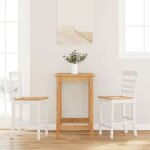 Vidaxl tabourets de bar 2 pcs blanc bois massif dh�v�a chaise chaise de bar de cuisine chaise de restaurant ...