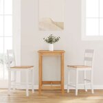 Vidaxl tabourets de bar 2 pcs blanc bois massif d'hva, chaise, chaise de bar de cuisine, chaise de ...