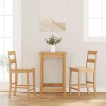 Vidaxl tabourets de bar 2 pcs naturel bois massif dhva chaise chaise de bar de cuisine chaise de bistrot ...