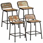 Vidaxl tabourets de bar lot de 4 46x355x70cm bois massif récupération chaise chaise de bar de cuisine ... Vidaxl tabourets de bar lot de 4 46x355x70cm bois massif récupération chaise chaise de bar de cuisine ...