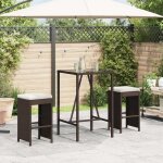 Vidaxl tabourets de bar jardin coussins lot de 2 marron r�sine tress�e tabouret tabouret de bar ext�rieur ...