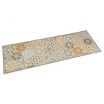 Vidaxl tapis de cuisine lavable impression pastel hexagonale paillasson antid�rapant tapis de sol tapis ...