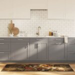 Vidaxl tapis de cuisine multicolore 60x180 cm lavable antid�rapant 136627