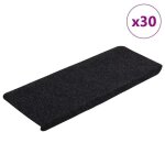 Vidaxl tapis descalier auto - adh�sifs 30 pcs noir 65x245x35 cm bande de roulement tapis de bande de ...
