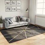 Vidaxl tapis lavable noir et doré 160x230 cm antidérapant 136618 Vidaxl tapis lavable noir et doré 160x230 cm antidérapant 136618