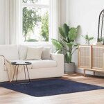 Vidaxl tapis shaggy � poils longs bleu marine 160x160 cm polyester tapis tapis de chambre tapis moderne ...