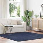 Vidaxl tapis shaggy  poils longs bleu marine 200x200 cm polyester, tapis, tapis de chambre, tapis moderne, ...