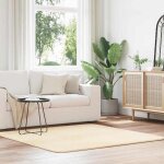 Vidaxl tapis shaggy � poils longs cr�me 160x160 cm polyester tapis tapis de chambre tapis moderne tapis ...