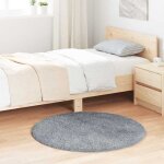 Vidaxl tapis shaggy � poils longs gris argent� 100x100 cm polyester tapis tapis de chambre tapis moderne ...