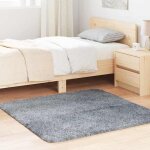 Vidaxl tapis shaggy � poils longs gris argent� 120x120 cm polyester tapis tapis de chambre tapis moderne ...