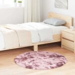 Vidaxl tapis shaggy � poils longs rose poudr� 100x100 cm polyester tapis tapis de chambre tapis moderne ...