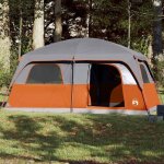 Vidaxl tente de cabine familiale 8 personnes gris orange impermable tente tente de jardin abri dextrieur ...
