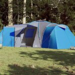 Vidaxl tente de camping 12 personnes tente dombrage avec sac de transport auvent portable avec parois ...