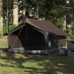 Vidaxl tente de camping 2 personnes marron imperm�able tente abri de camping abri de jardin tente de ...