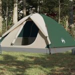 Vidaxl tente de camping 3 personnes tente dombrage avec sac de transport auvent portable avec parois ...