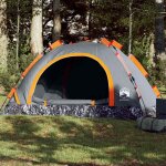 Vidaxl tente de camping 4 personnes abri avec sac de transport auvent de camping jardin terrasse gris ...