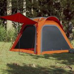 Vidaxl tente de camping 4 personnes tente dombrage avec sac auvent portable avec parois lat�rales gris ...