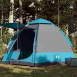 Vidaxl tente de camping cabine 4 personnes bleu libration rapide tente abri de camping abri de jardin ...