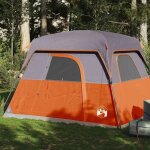 Vidaxl tente de camping de cabine 4 personnes tente dombrage avec sac de transport auvent de camping ...