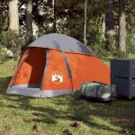 Vidaxl tente de camping  dme 1 personne gris et orange impermable, tente, abri de camping, abri de ...