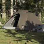 Vidaxl tente de camping  dme 3 personne marron impermable tente abri de camping abri de jardin tente ...